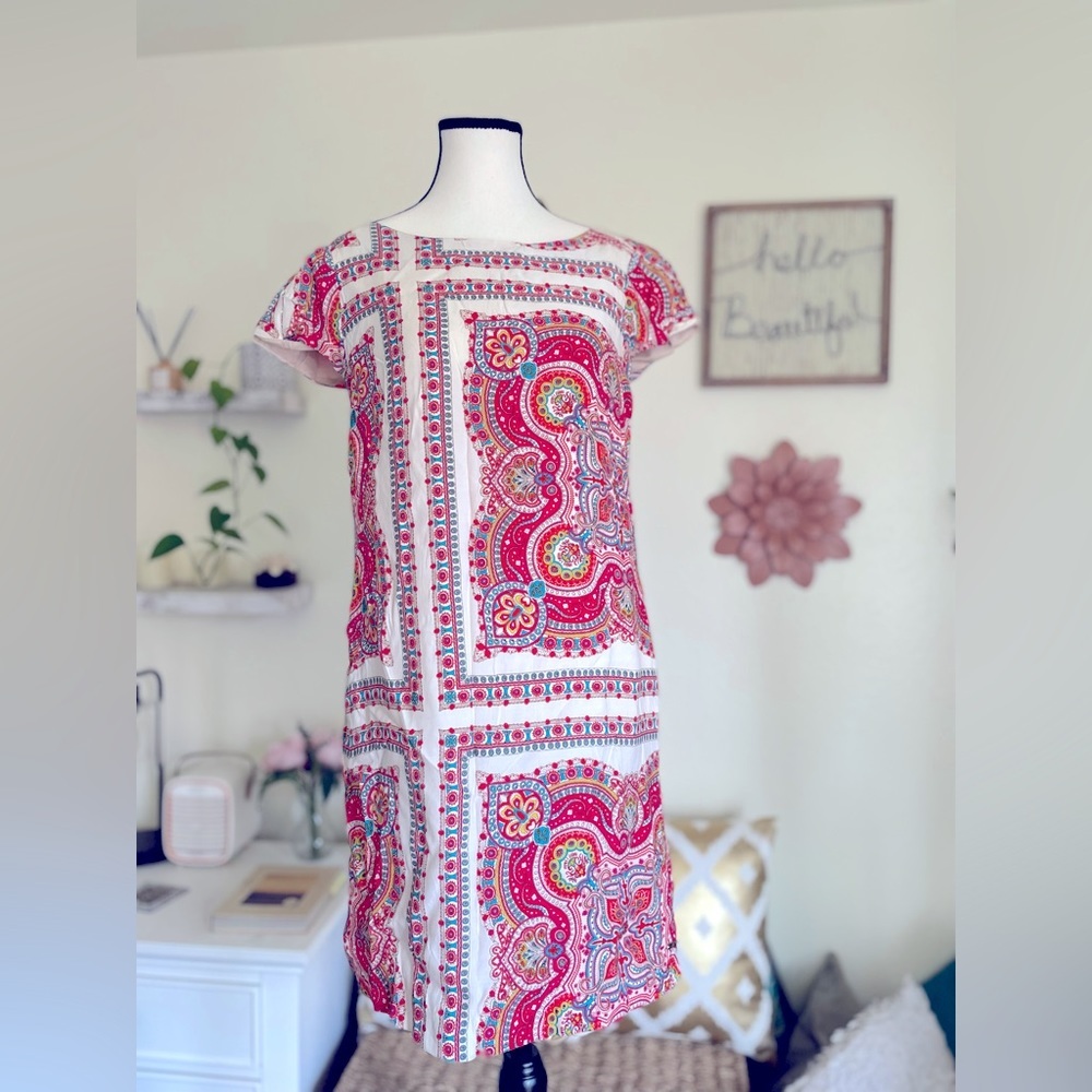 Tommy Hilfiger paisley cream/red dress M